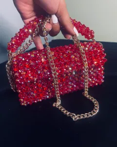 Rosso Diva – Handmade Austrian Crystal Beaded Bag