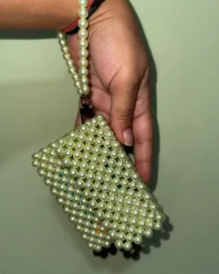 Pearl Beaded Card Holder & Wallet