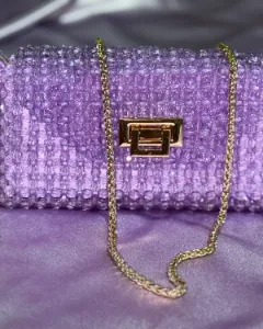 Lavender Grace – Handmade Acrylic Beaded Bag