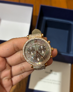 Swarovski Crystal Chronograph Watch – Rose Gold 