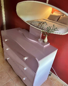 Coiffeuse Mauve et blanc