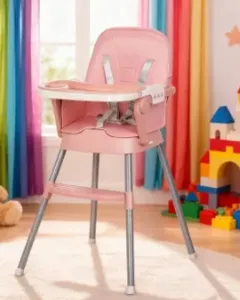 Chaise haute rose